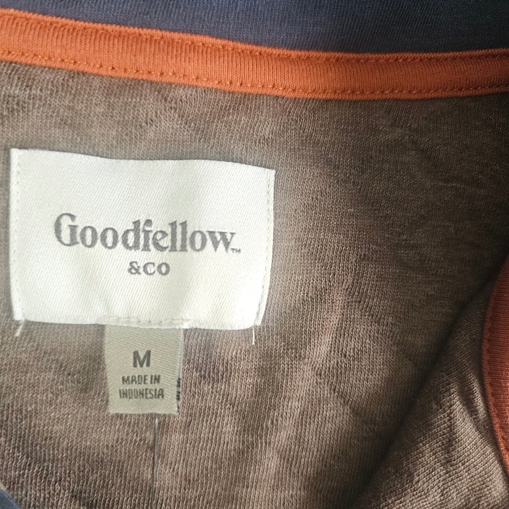 Goodfellow & Co Mens Quilted 1/4 Snap Pullover Brown Heather Sweatshirt Medium - Picture 5 of 7